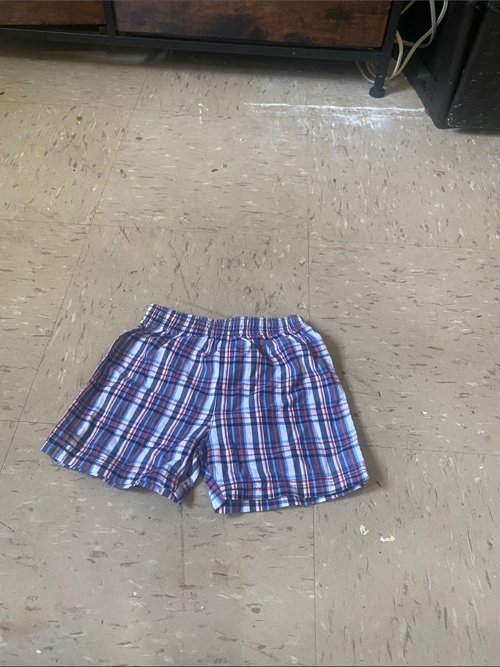Plaid Cotton Boxer Shorts - Blue & Red